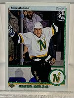 Front view of 1990-91 Upper Deck French Mike Modano rookie card