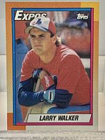 Front view of 1990 Topps Larry Walker rookie card