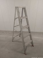 Full view of 5 ft aluminum folding step ladder