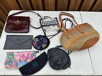 overview of all eight bags and pouches on table