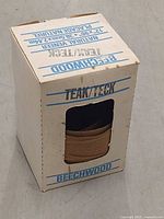 Box exterior showing Teak/Teck label