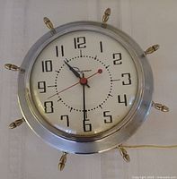 Front view showing chrome bezel, spokes, dial and hands