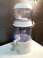 Full view of assembled two-tier Santevia gravity water filter