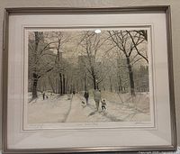 Full view of framed lithograph