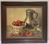 Full view of framed Henk Bos still life artwork
