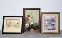 Front view of all three framed artworks