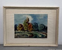 framed landscape painting front view