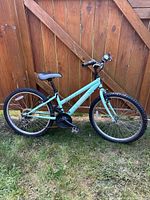Full left side view of turquoise Norco Roxy bike