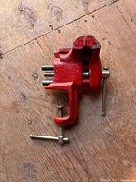Whole vise top view on wood floor