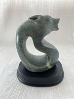 Front view of soapstone carving on base