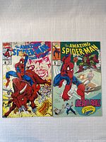 Front covers of Chaos in Calgary No 4 and Dead Ball No 5 side by side