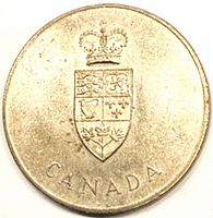 Obverse: Canada coat of arms and CANADA legend