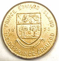Obverse showing PEI arms, dates 1867 1967, bilingual legends
