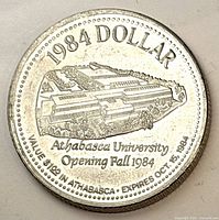 Obverse showing Athabasca University campus and date