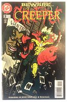 Front cover of Beware The Creeper #2 comic showing title, artwork, issue number and DC logo