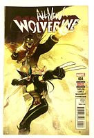 Front cover of All-New Wolverine #4 comic showing title, issue number 004, creators, barcode