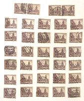 All 30 cancelled 2 DM Gendarmenmarkt stamps arranged in grid