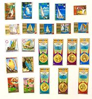 Overall layout of 21 Equatorial Guinea pictorial stamps