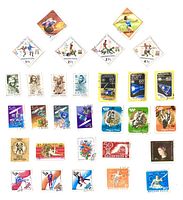 Group view of all 30 Hungarian commemorative stamps