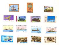 Group shot of all Nicaragua pictorial stamps in lot