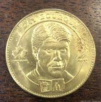 Ray Bourque side of token showing portrait and legends