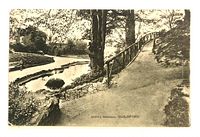 Front of postcard showing landscape and printed title