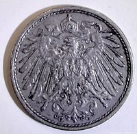 Obverse showing crowned imperial eagle design