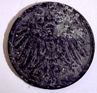 Obverse showing crowned imperial eagle design