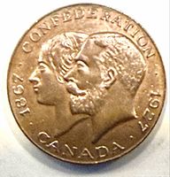 Obverse conjoined busts with legend and dates