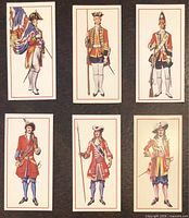 Fronts of all six cards showing uniform illustrations