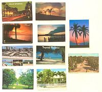 All ten Florida postcards laid out in two columns