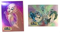 Fronts of both chromium cards showing Casper and the trio of ghosts