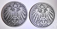 Both obverse sides showing crowned imperial eagle design