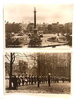 Front views of both postcards showing images and captions