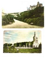 Fronts of both postcards showing Boscombe Chine Gardens and Byland Abbey