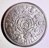 Reverse with Tudor Rose and floral emblems