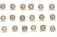 Full set of 18 cancelled 1978 15¢ Christmas stamps laid out in rows