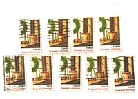 Ten 15c Season’s Greetings stamps arranged in two rows