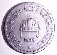 Obverse showing crown, legend, date 1899