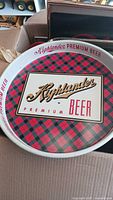 Highlander Premium Beer plaid tray in box