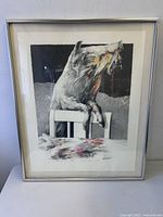 Full view of framed artwork, showing image, mat and frame