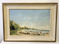 Full frontal view of framed painting