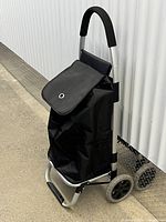 Angled view showing entire cart, wheels, frame, flap