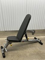 Side view of Hoist adjustable bench in upright incline setting