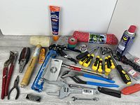 All tools and supplies laid out on surface