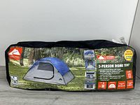 Carry bag showing full product branding and tent image