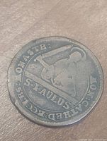 Obverse with St Paul figure and legend