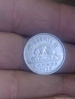 Reverse side with beaver design, denomination and date