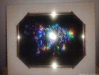 Front view of holographic horse picture with white mat and glass