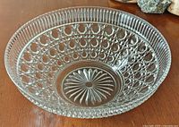 Top view showing full oval and diamond pressed pattern, ribbed rim
